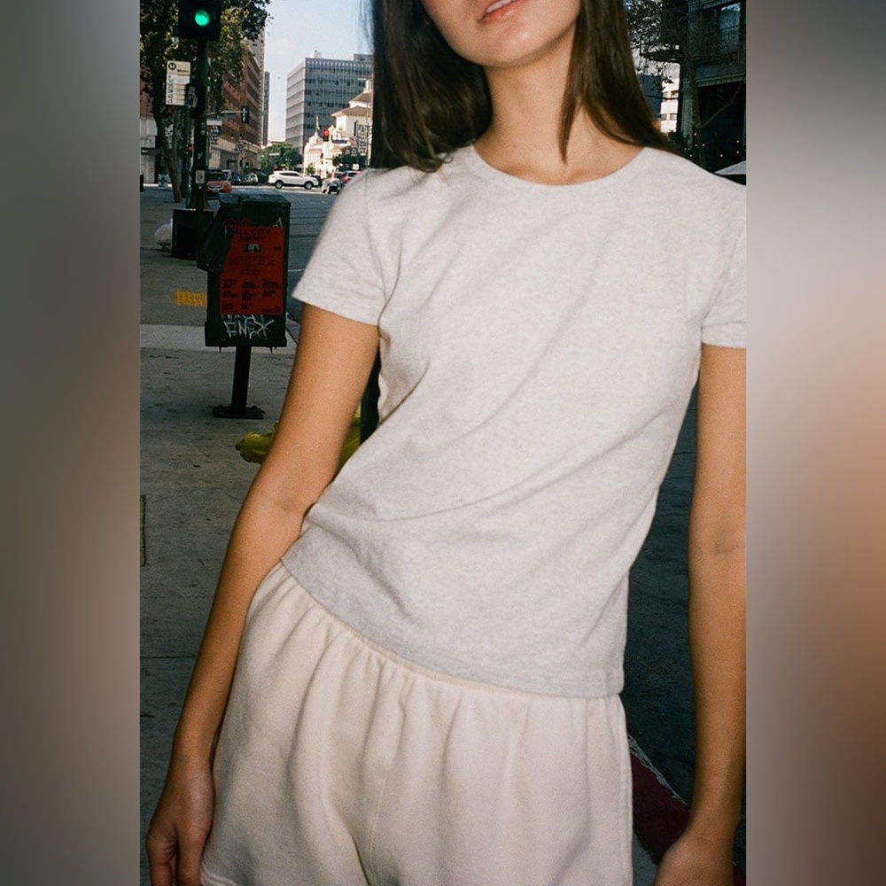Brandy Melville John Galt Gray Baby Tee
